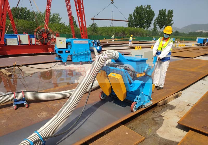 LM-850移動(dòng)式拋丸機清理鋼板效果